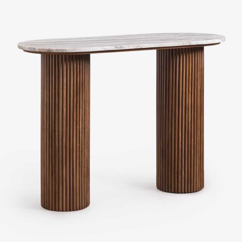 Sklum - Console 110x45 cm en marbre et bois de manguier Giselda Marbre Sklum - Console 110x45 cm en marbre et bois de manguier Giselda Marbre