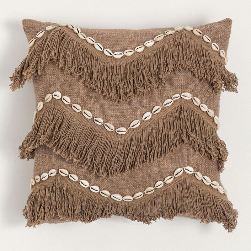 Coussin carré en coton (45x45 cm) Araignées SKLUM Nu brun pâle