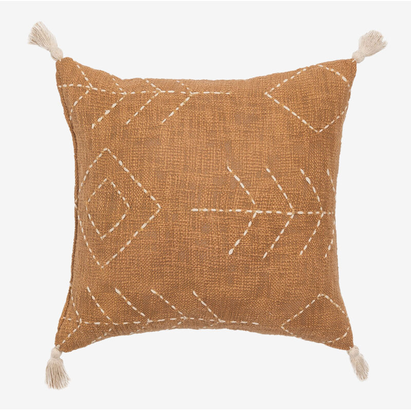 Sklum - Coussin Carré en Coton (45x45 cm) Lemes Camel Brun Clair