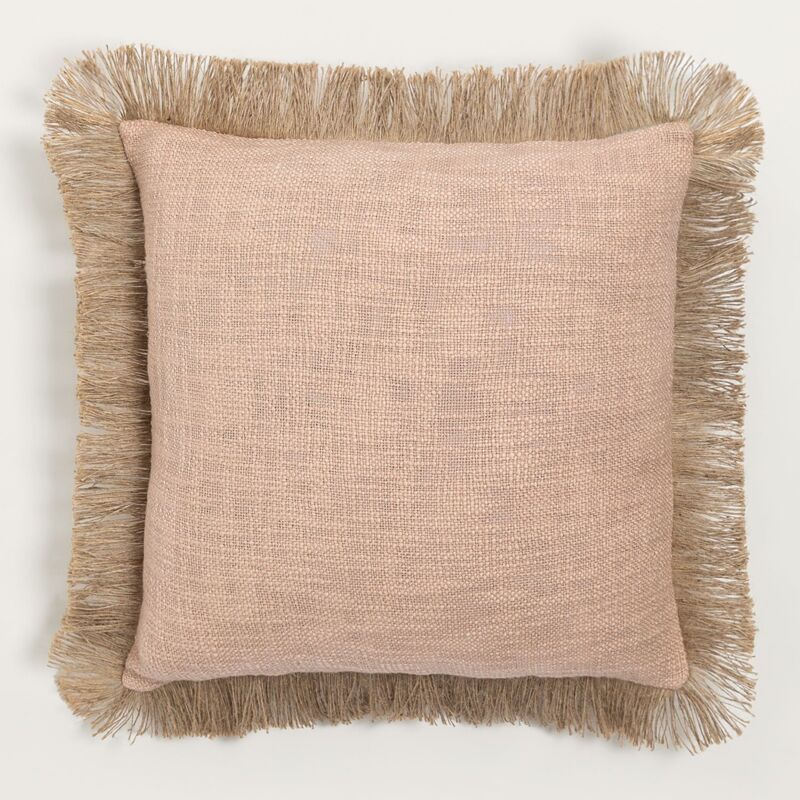Sklum - Coussin carré en coton (45x45 cm) Paraiba Rose Noisette - Beige Lin