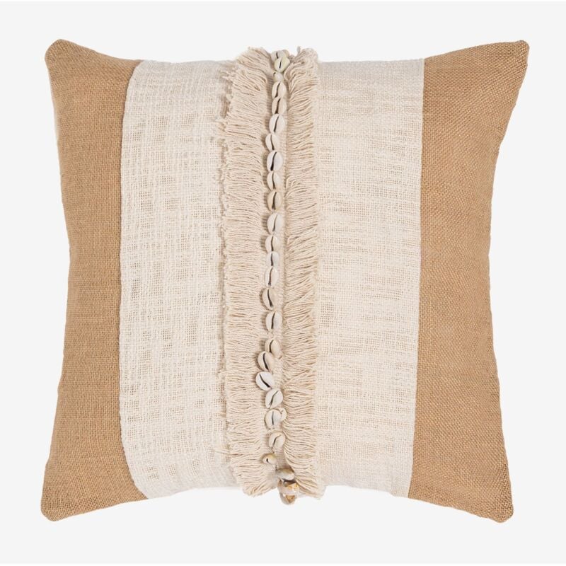 Sklum - Coussin Carré en Coton et Jute (45x45 cm) Naiba Couleurs Naturelles