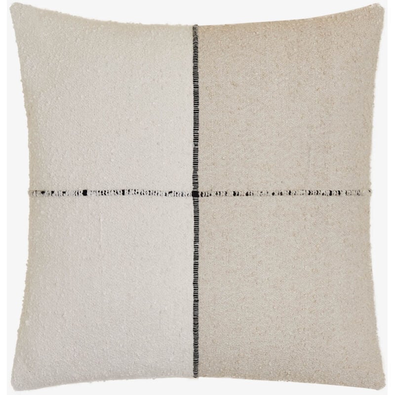 Coussin carré en coton (45x45 cm) Louisa Design Sklum Noir - Beige Lino