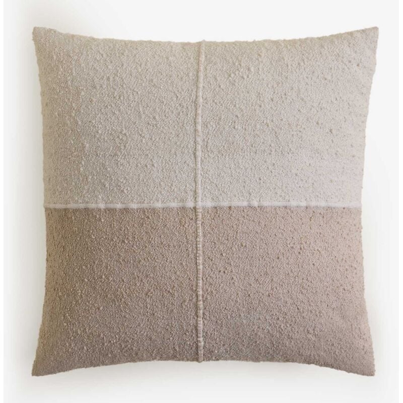 Coussin carré en coton (45x45 cm) Louisa Design Sklum Blanc - Beige Lin