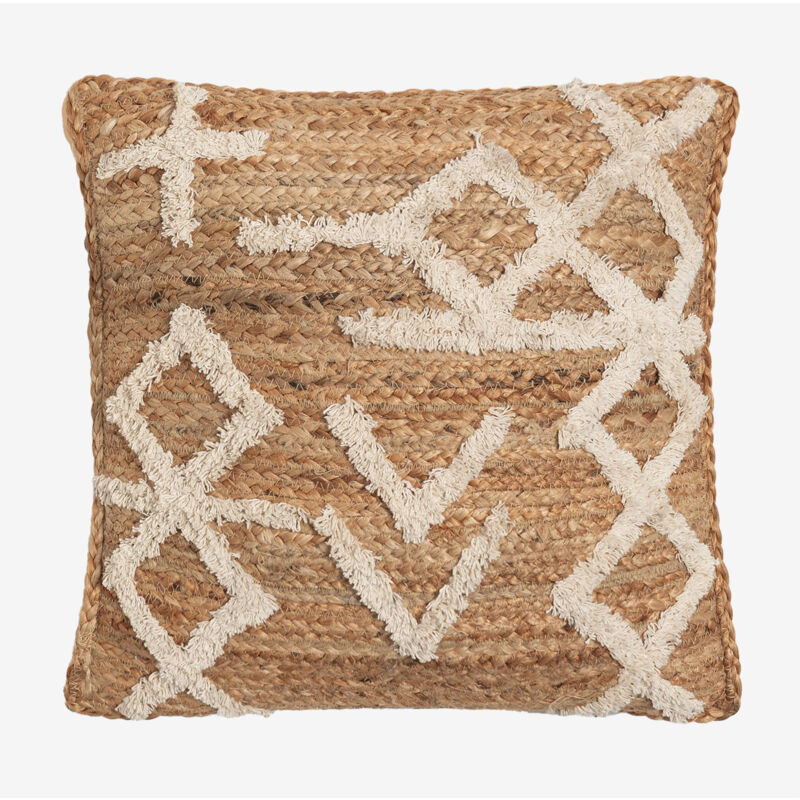 Sklum - Coussin en jute et coton (45x45 cm) Bato Naturel