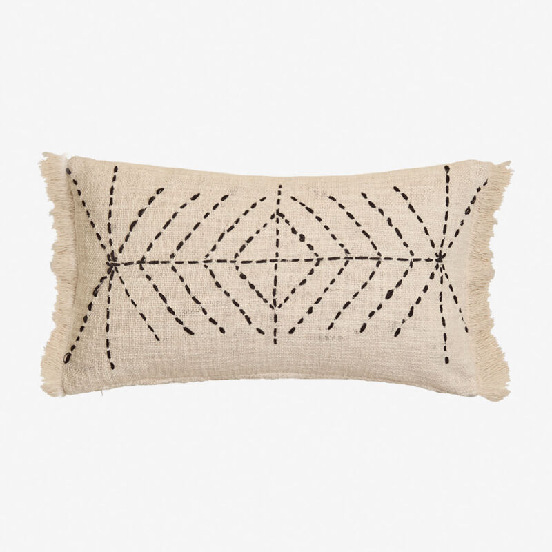 Sklum - Coussin rectangulaire en coton (30x50 cm) Iguatu Beige Crème