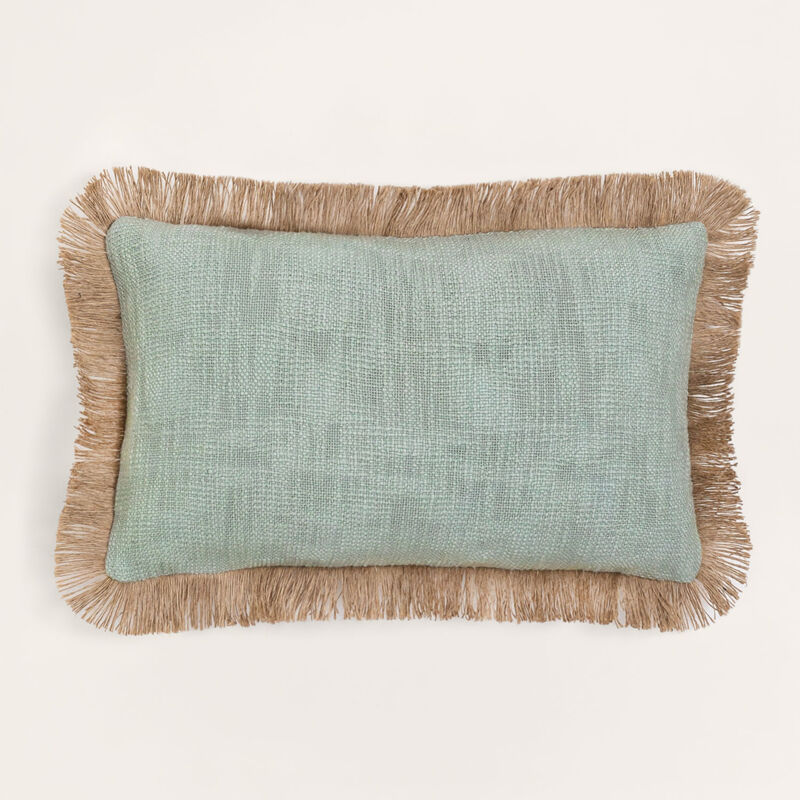 Sklum - Cuscino rettangolare in cotone (30x50 cm) Paraiba Celadon - Beige Lino