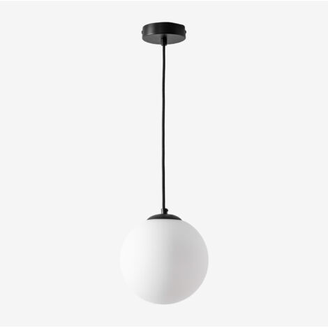 SKLUM Deckenleuchte aus Eisen mit Uvol-Glaskugel Schwarz Ø19 cm