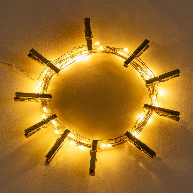 LED-Lichterkette mit Klammern (3,50 m) Inça Vergoldet - Sklum