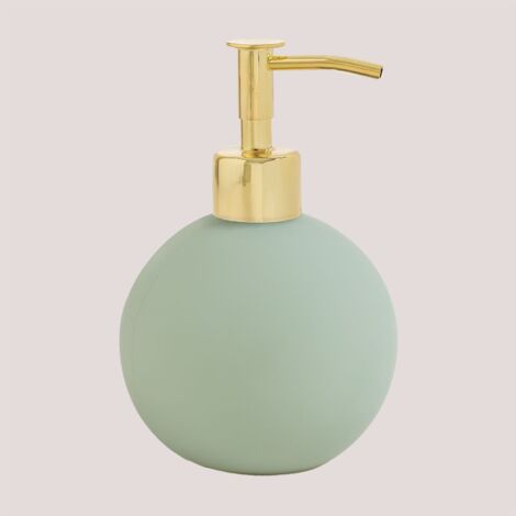 JINYOMFLY Dispenser Sapone Bagno Vetro, Verde Trasparente