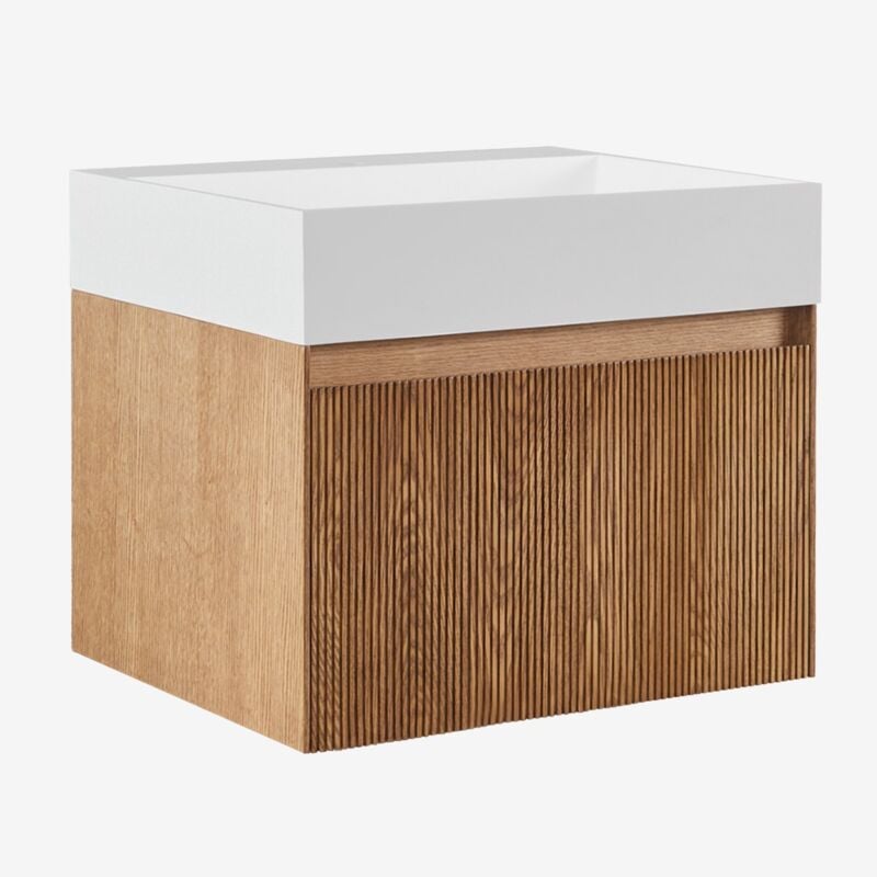 Sklum - Ensemble de meubles de salle de bain en bois Aldeia avec lavabo intégré