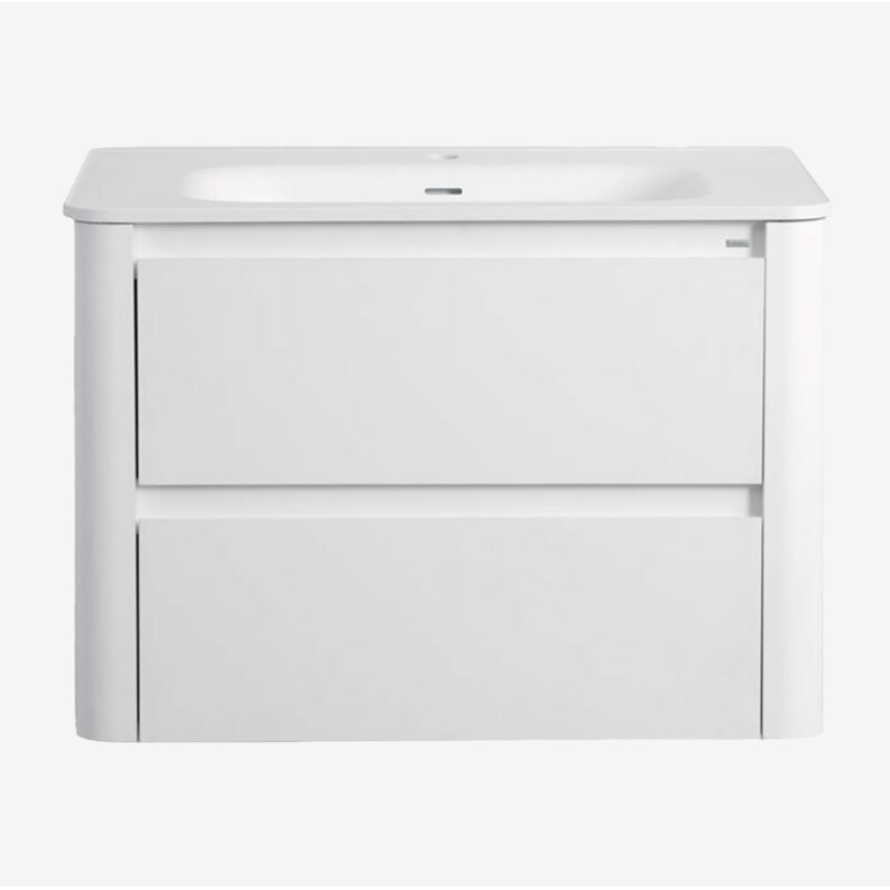 Sklum - Ensemble de meubles de salle de bain en bois avec lavabo intégré et miroir Egerton