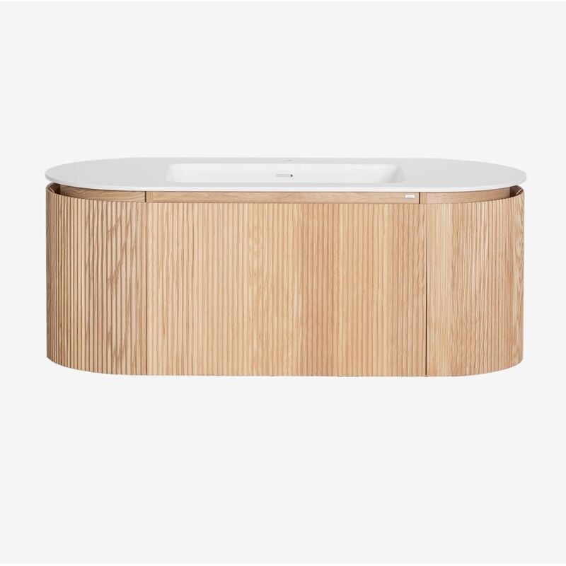 Ensemble de meubles de salle de bain en bois Carsone avec lavabo intégré SKLUM