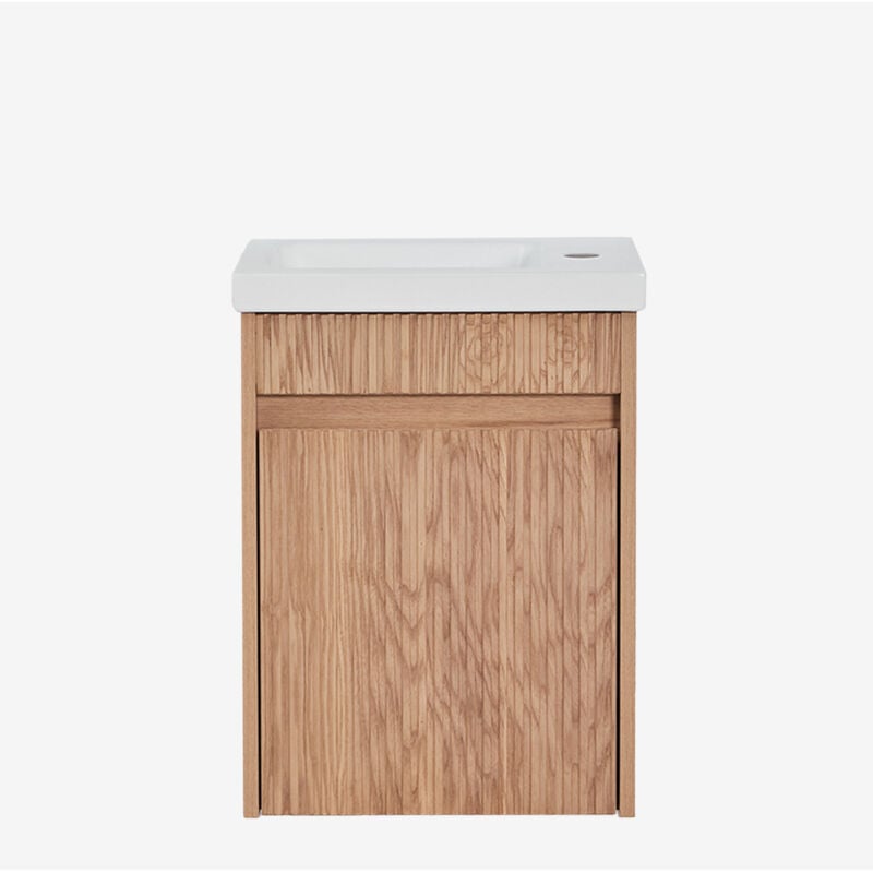 Sklum - Ensemble de meuble de salle de bain en bois avec lavabo intégré Narek