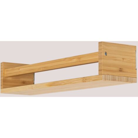 Sklum – Étagère murale en bambou 40 cm – Design naturel – Charge maximale 10 kg – Fixation murale incluse – Pour salon, cuisine, chambre