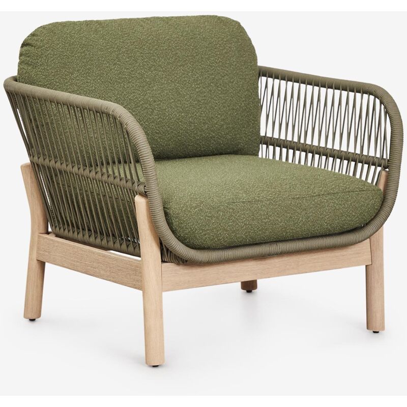 Fauteuil de jardin en aluminium et bois d'acacia Karvia SKLUM