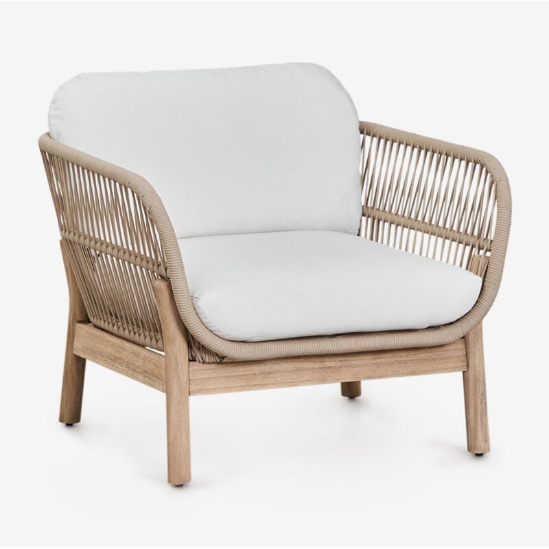 Sklum - Fauteuil de jardin en aluminium et bois d'acacia Karvia
