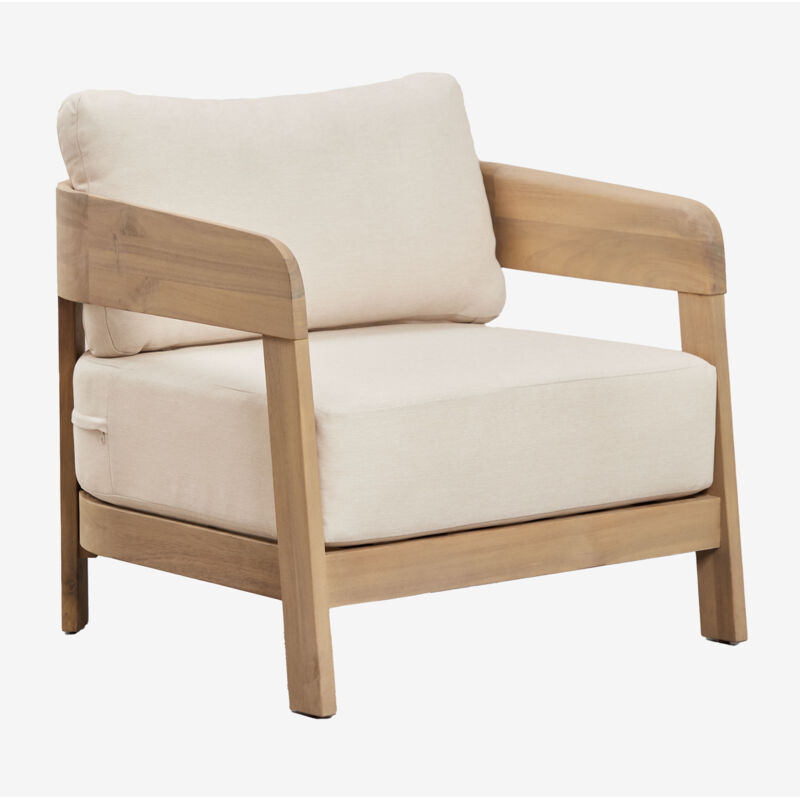 Sklum – Fauteuil de jardin en bois d'acacia Uleno – Accoudoirs incurvés – Coussins déperlant – Dimensions 78x75x76 cm – Poids 16 kg Sklum – Fauteuil de jardin en bois d'acacia Uleno – Accoudoirs incurvés – Coussins déperlant – Dimensions 78x75x76 cm – Poids 16 kg
