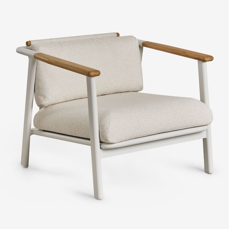 Fauteuil de jardin Yervin en aluminium et tissu bouclé SKLUM