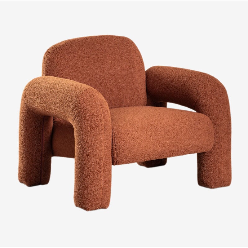 Fauteuil en peau de mouton Nicxon SKLUM Rouge Argile