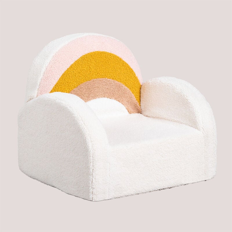Sklum - Fauteuil en peau de mouton Sainy Kids Beige Crème