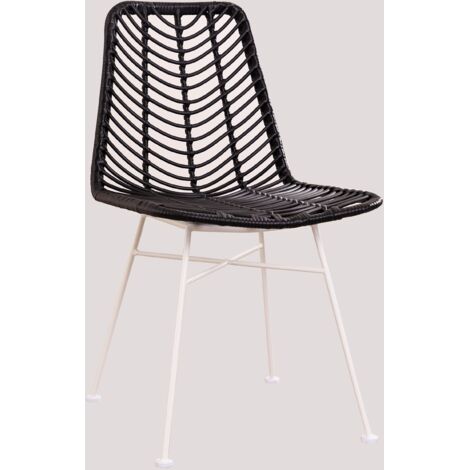 SKLUM Gartenstuhl aus rattan Gouda Colors Schwarz                   Weiß               