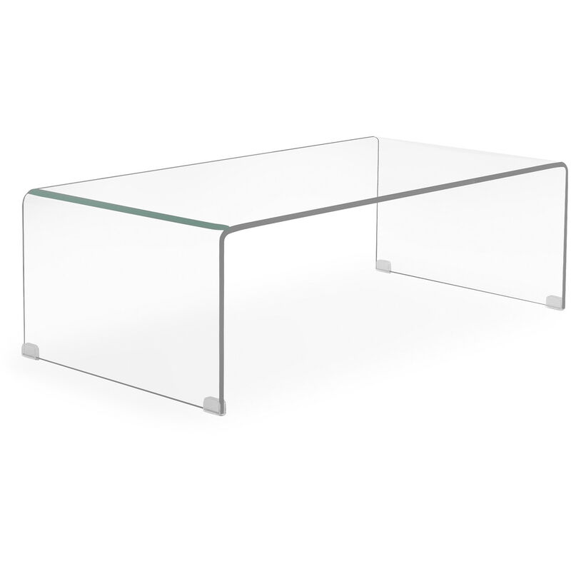 Sklum - Couchtisch aus transparentem Glas (110x55 cm) Crhis Glas Durchsichtig - Durchsichtig