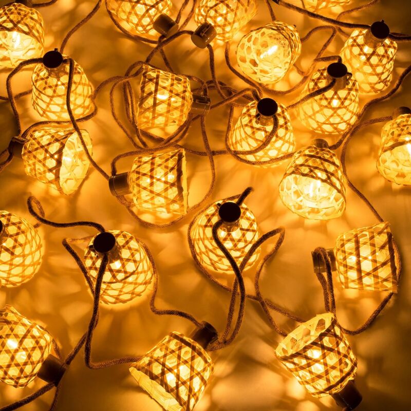 Sklum - Guirlande de jardin avec lumières led 15,70 m Ducrot naturel