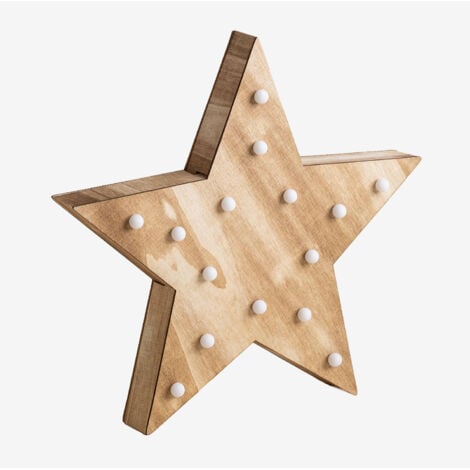 SKLUM Holzstern mit LED-Lichtern Lliva Braun Natur