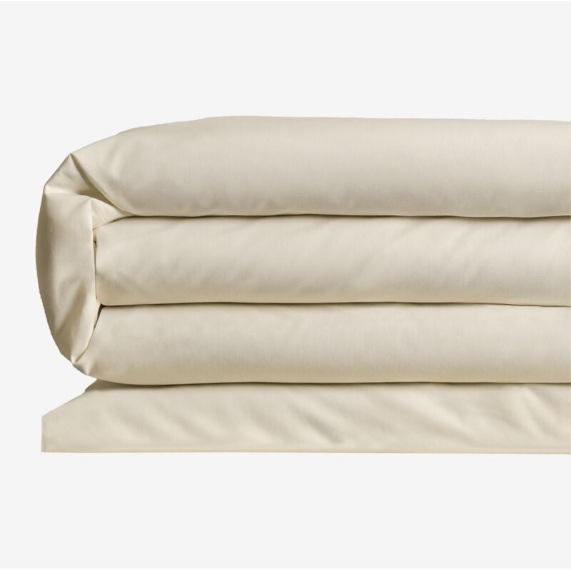 Housse de couette en coton percale 180 fils pour lit 90 cm Agassi Sklum Crème Cannoli