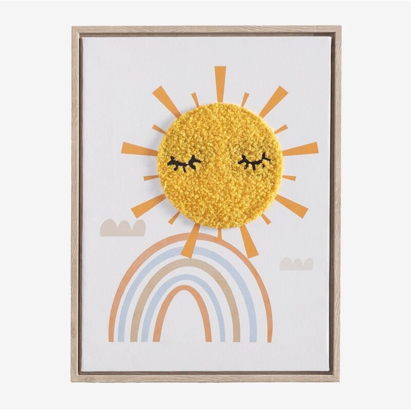 Image décorative avec texture textile (30x40 cm) Jamie Kids Sklum Multicolore Soft