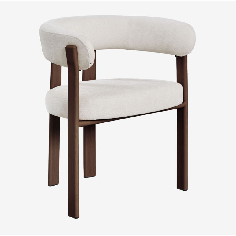 Chaise de salle à manger avec accoudoirs, tapissée et en fer Jolie SKLUM Marron Bois Foncé Chaise de salle à manger avec accoudoirs, tapissée et en fer Jolie SKLUM Marron Bois Foncé