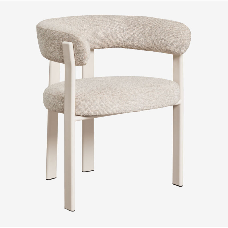 Chaise de salle à manger avec accoudoirs, tapissée et en fer Jolie SKLUM Blanc Gardenia Chaise de salle à manger avec accoudoirs, tapissée et en fer Jolie SKLUM Blanc Gardenia