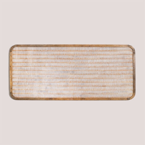 SKLUM Kopfteil für 150 cm breites Bett aus Yulara-Mangoholz Natürlich - Weiss 150 cm