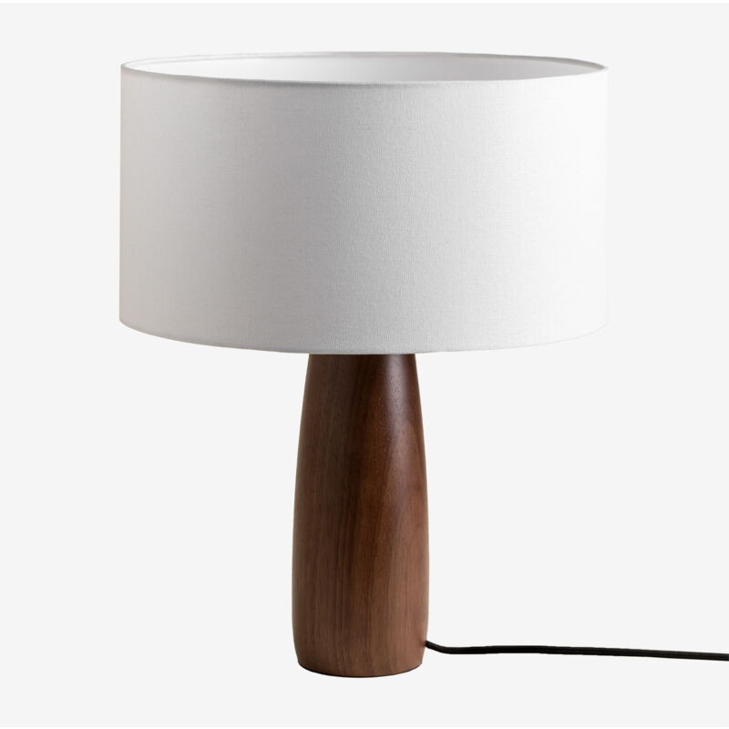 Image of Lampada da tavolo in legno Caitlin Marrone Legno Scuro - Marrone Legno Scuro Ø35 cm - Sklum