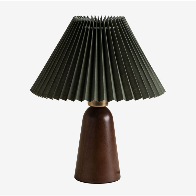 Image of Lampada da tavolo Jeremaia in legno Verde Militare - Legno Scuro - Verde Militare - Legno Scuro Ø2 - Sklum