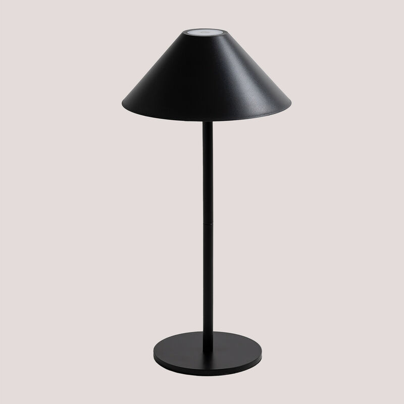 Image of Lampada da tavolo led senza fili Nebida Nero - Nero Ø15 cm - Sklum