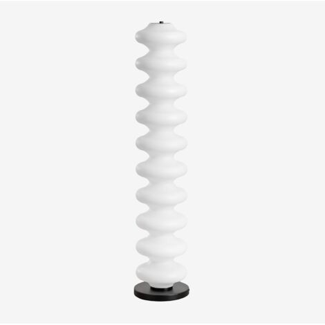 Sklum – Lampadaire LED rétro 123cm – Abat-jour PVC léger – Pied fer pour stabilité – Éclairage blanc chaud – Design années 70
