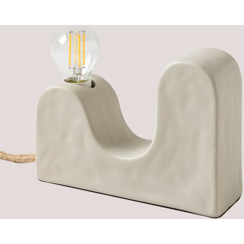 

Lámpara de Mesa en Cerámica Ziro Beige Crema - Sklum