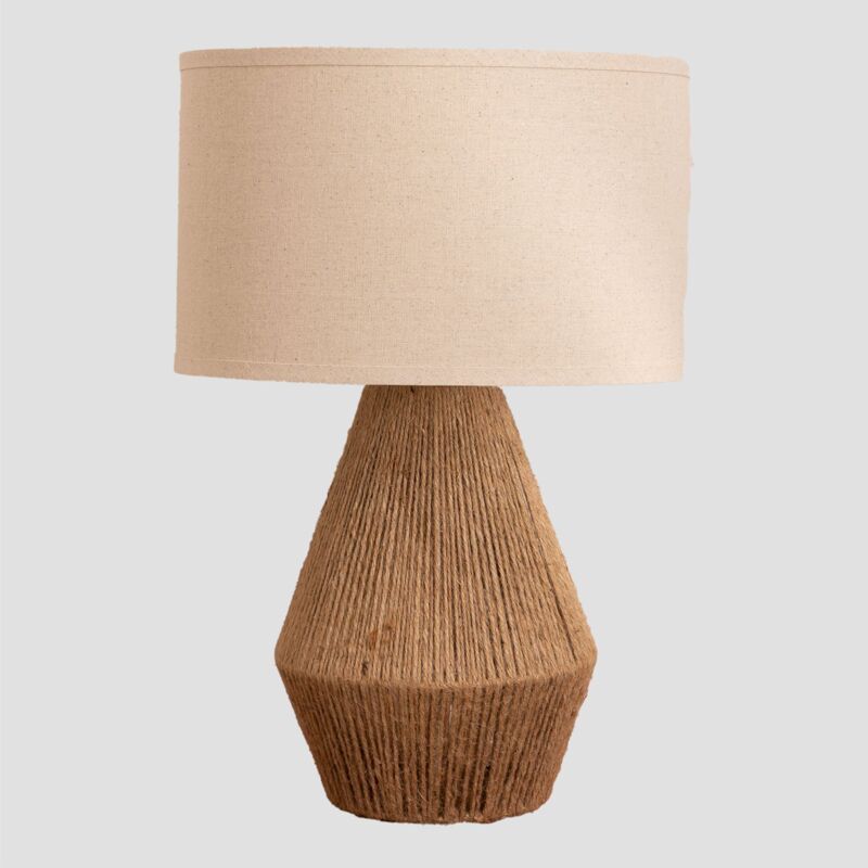 

Lámpara de Mesa en Lino Vasil Marrón Natural - Sklum