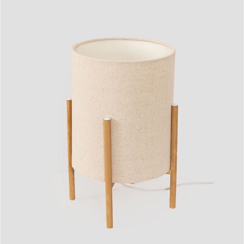

Lámpara de Mesa en Tela Saek Beige Crema - Sklum