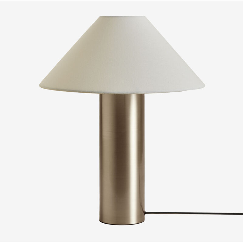 Lampe de table Barak en lin et fer SKLUM Gris Chromé Lampe de table Barak en lin et fer SKLUM Gris Chromé