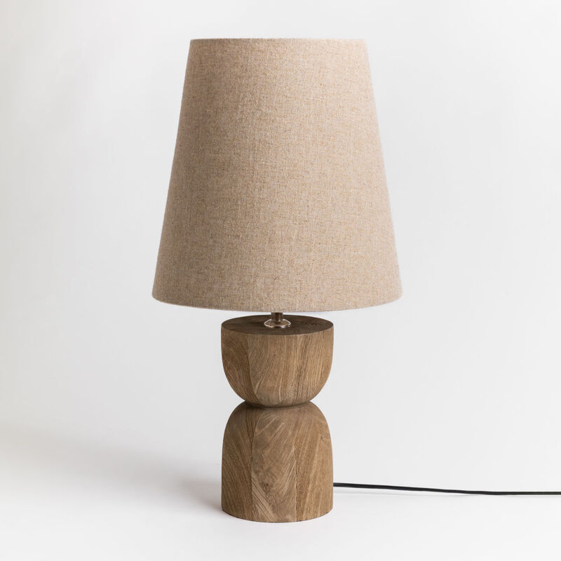 Sklum - Lampe de table Cruster en manguier et lin ↑55 cm