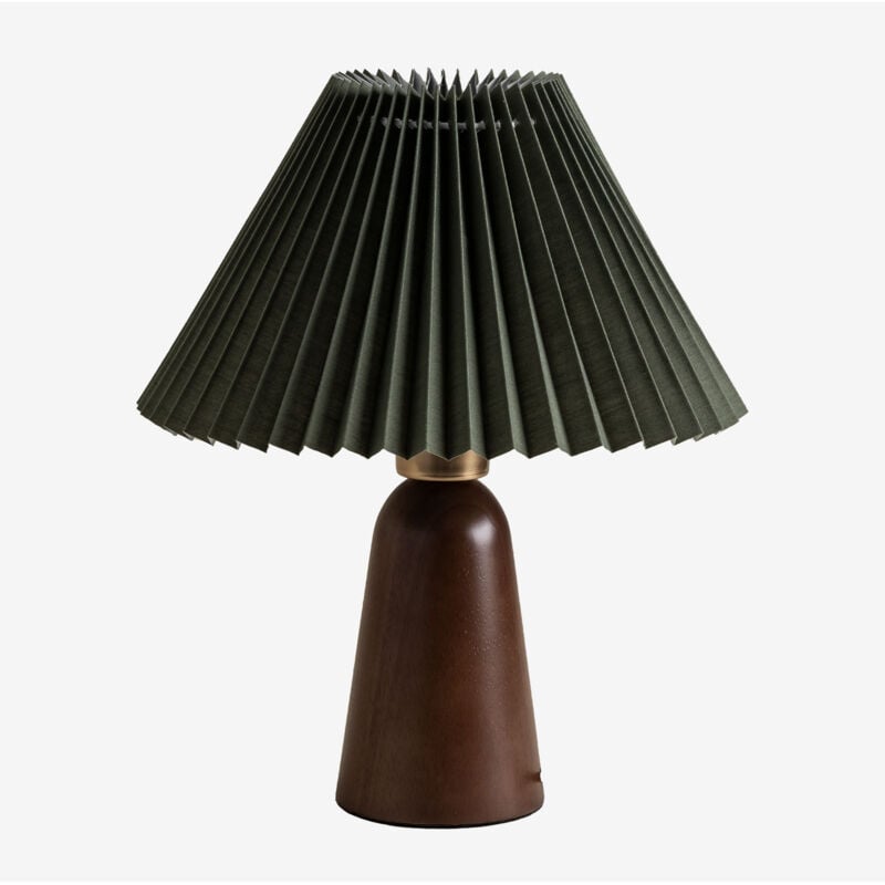 Sklum - Lampe de table en bois Jeremaia Vert Militaire - Bois Foncé