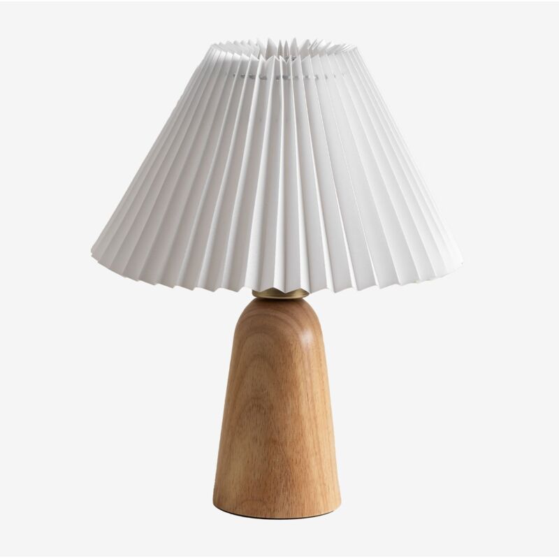 Sklum - Lampe de table en bois Jeremaia Blanc - Bois Naturel