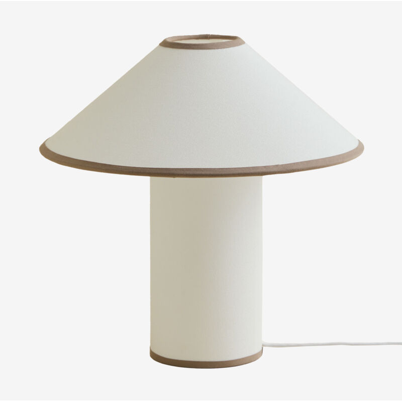 Sklum - Lampe de table en lin Liduina ↑35 cm Blanc