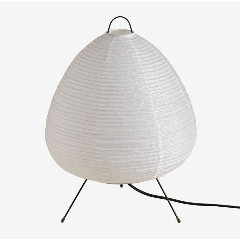 Sklum - Lampe de table en papier de riz (↑44 cm) Gogian Blanc