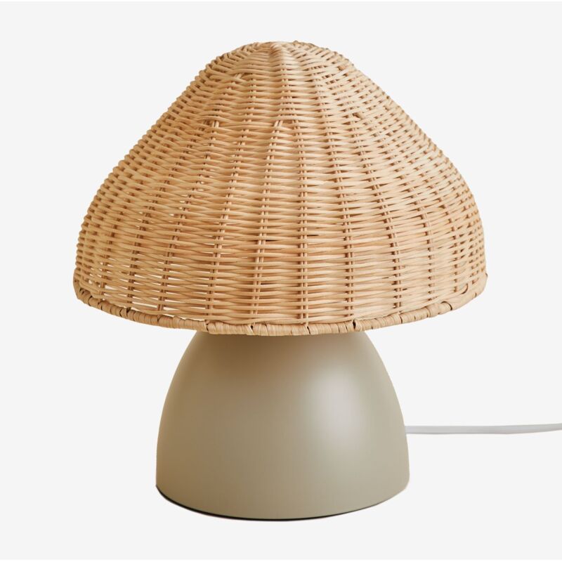 Sklum - Lampe de table en rotin et métal Esmeret naturel