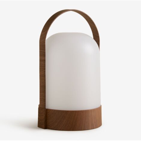 Sklum – Lampe de table extérieure LED sans fil – Abat-jour en plastique – Lumière blanc chaud réglable – Autonomie 5h – Dimensions 24x15x13cm