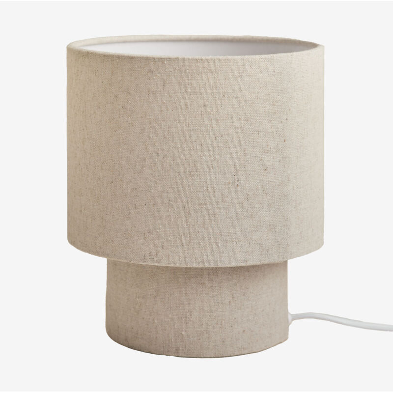 Sklum - Lampe de table Gioura en lin et fer Beige Lin ↑20 cm Sklum - Lampe de table Gioura en lin et fer Beige Lin ↑20 cm