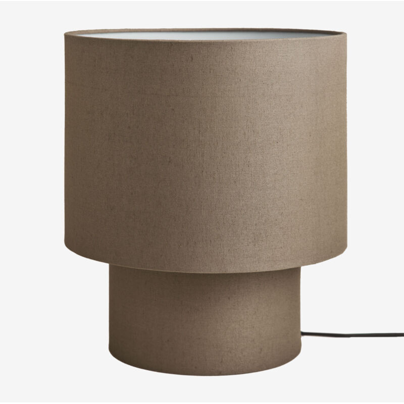 Sklum - Lampe de table Gioura en lin et fer Gris Taupe ↑35 cm Sklum - Lampe de table Gioura en lin et fer Gris Taupe ↑35 cm